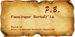 Passinger Borbála névjegykártya