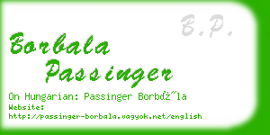 borbala passinger business card